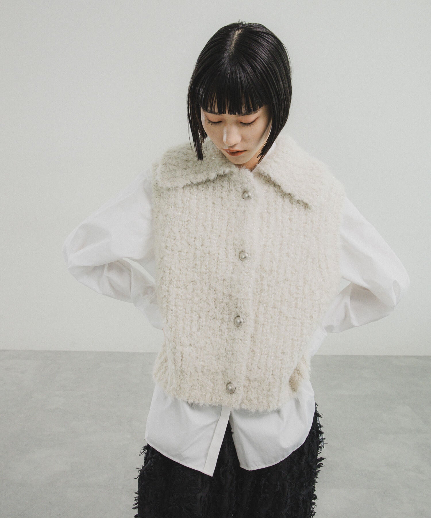 ALPACA SHORT KNIT VEST – サステナブルブランド O0u