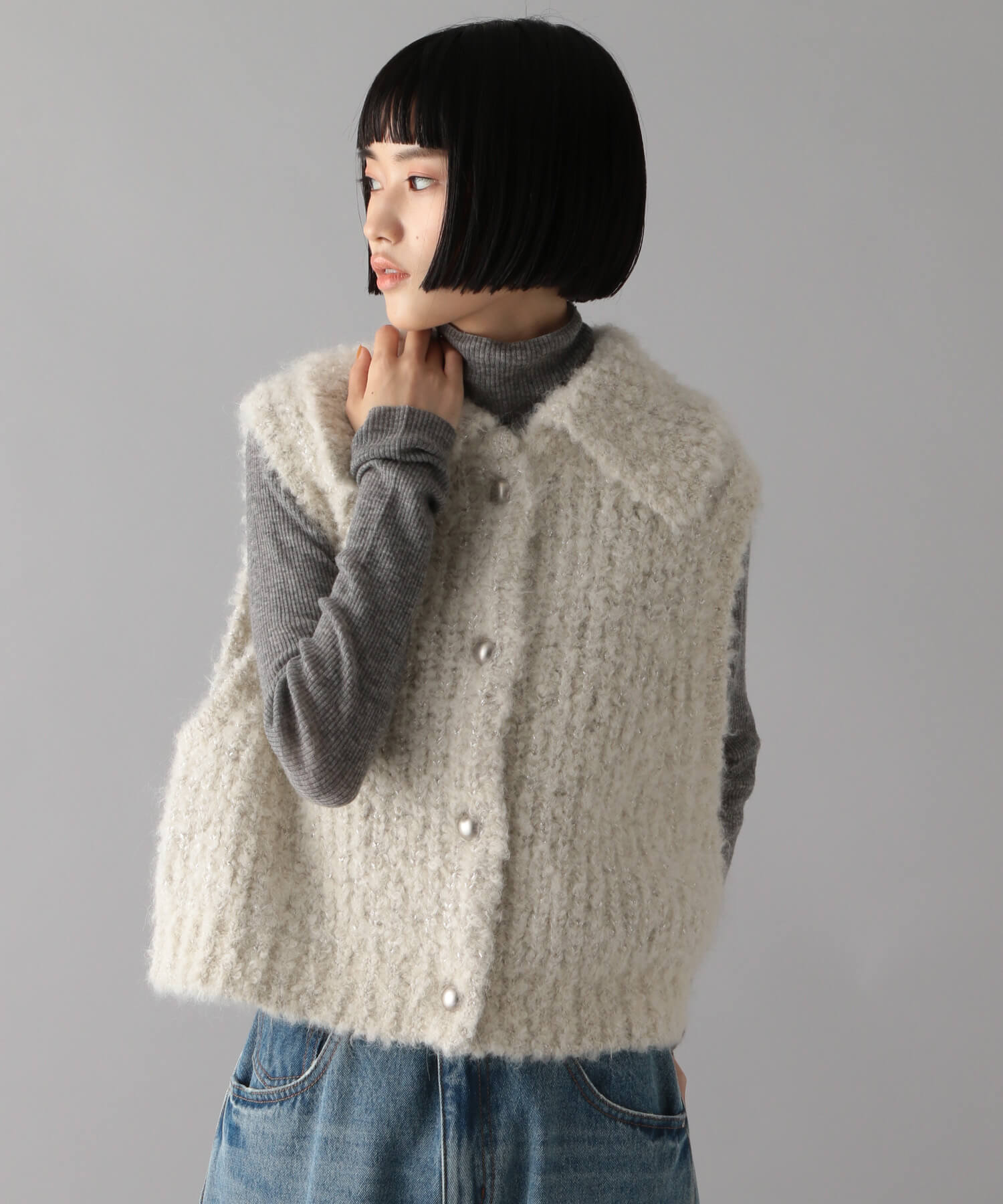 ALPACA SHORT KNIT VEST – サステナブルブランド O0u